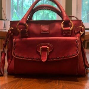 EUC RED FLORENTINE DOONEY AND BOURKE SATCHEL